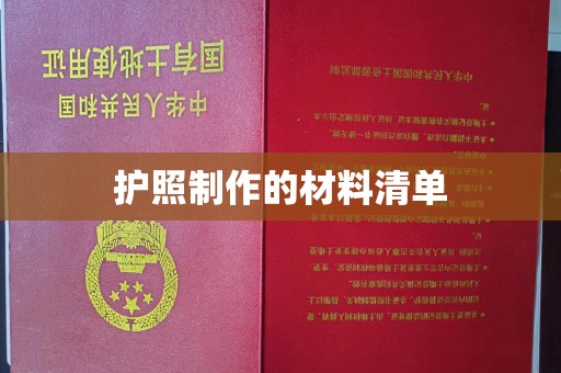 昌都护照制作的材料清单